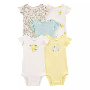 5 pack - Carter's Lemon Floral Onesie Set 9mo